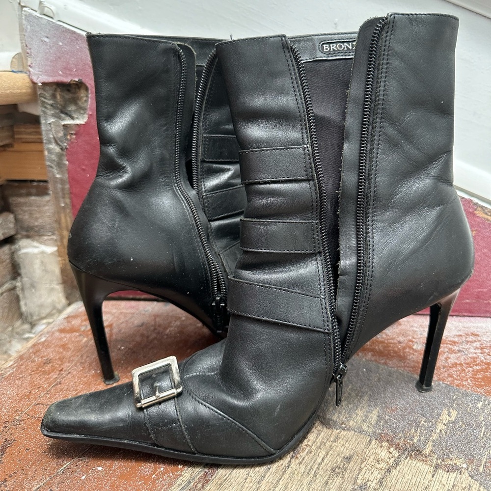 Bronx Leather Heel Boot